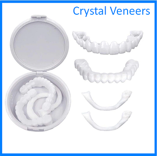 Накладные виниры для зубов Crystal Veneers. Набор для ВЕРХНИХ и НИЖНИХ зубов