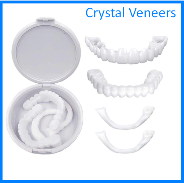 Накладные виниры для зубов Crystal Veneers. Набор для ВЕРХНИХ и НИЖНИХ зубов - фото 1 - id-p173405505
