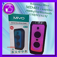 Колонка MIVO MD-651 60W +Микрофон беспроводной +Пульт | КАРАОКЕ | Портативная | BT SPEAKER