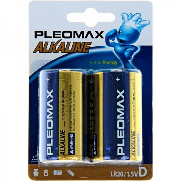 Батарейка Pleomax Alkaline D LR20-2BL 2 шт - фото 1 - id-p211474833