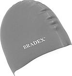 Шапочка для плавания силиконовая, серая, фото 10