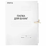 Папка для бумаг с завязками картонная STAFF, гарантированная плотность 220 г/м2, до 200л, 126525,РФ, фото 3