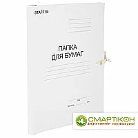 Папка для бумаг с завязками картонная STAFF, гарантированная плотность 220 г/м2, до 200л, 126525,РФ