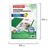 Папки-файлы перфорированные А4 BRAUBERG "EXTRA 700", КОМПЛЕКТ 50 шт., матовые,70 мкм,229667, Россия, фото 6