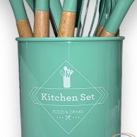 Набор кухонных принадлежностей с подставкой, SA-247 лопатки для тефлоновой посуды, термоустойчивый силикон - фото 3 - id-p211484101