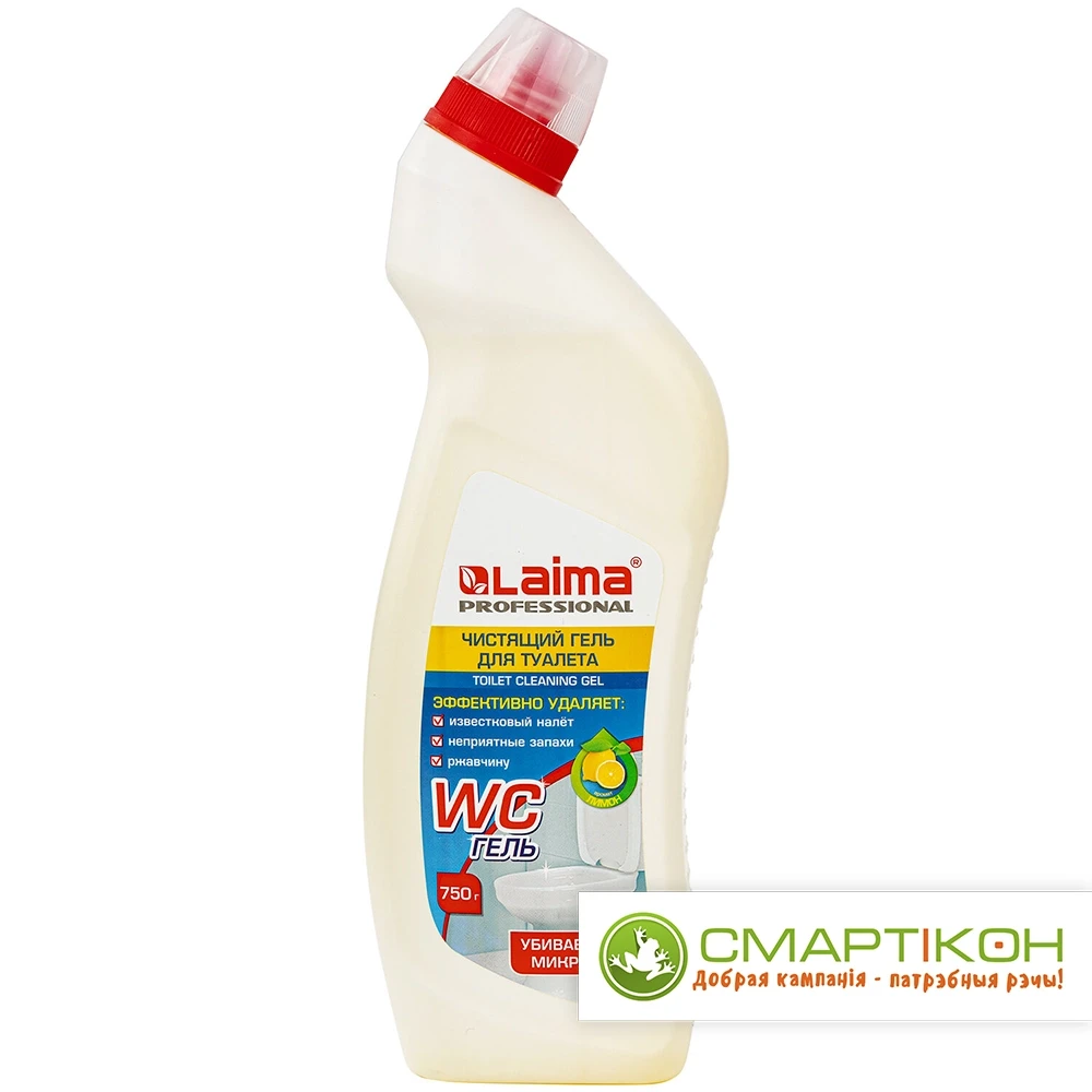 Средство для уборки туалета кислотное 750 грамм LAIMA PROFESSIONAL "Лимон-WC ГЕЛЬ" дозатор утенок