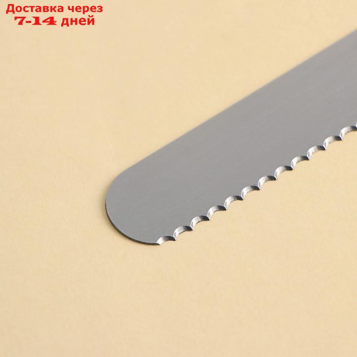 Нож для бисквита, длина лезвия 35 см, крупные зубцы, ручка дерево - фото 5 - id-p211456842