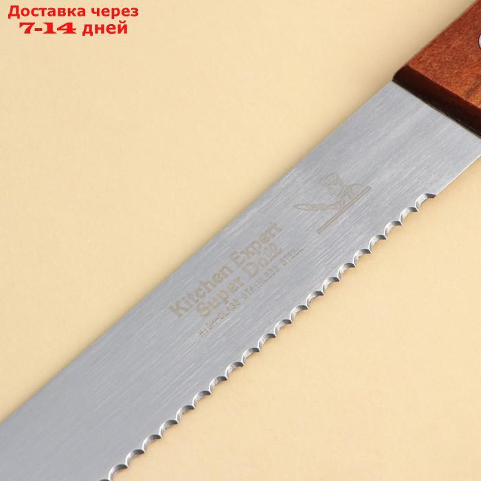 Нож для бисквита, длина лезвия 35 см, крупные зубцы, ручка дерево - фото 6 - id-p211456842