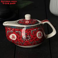Чайник заварочный "Лотос", 200 мл, с металлическим ситом, цвет красный