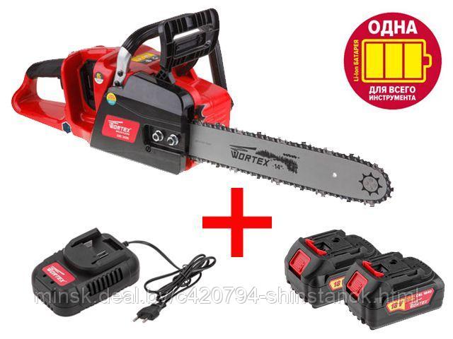 Аккум. пила цепная WORTEX CEC 3536 шина 35 см (14"), 3/8" LP, 1.3 мм + АКЦИЯ! -15% скидка! (-15% скидка на