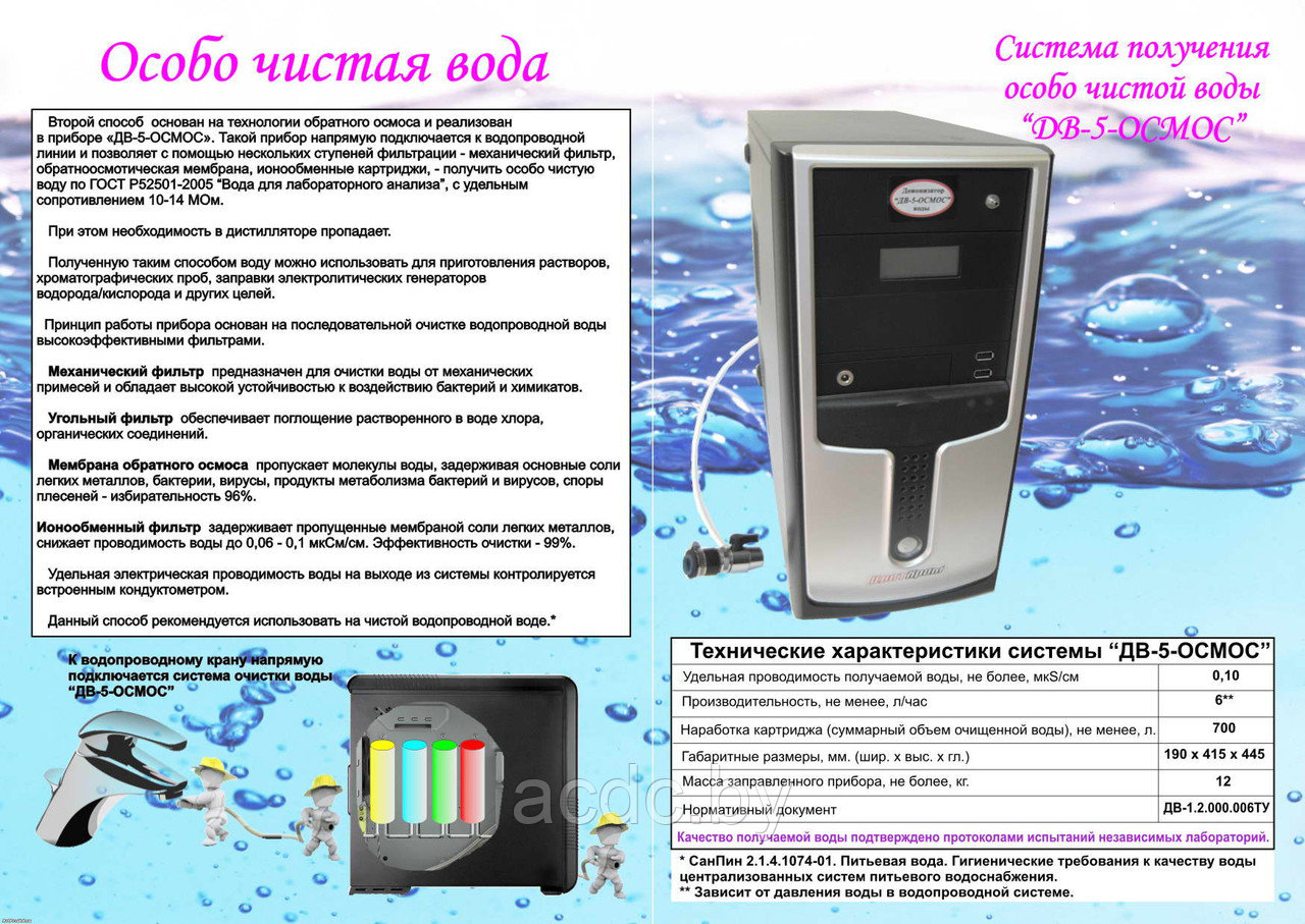 Комплект картриджей к Системе получения особо чистой воды "ДВ-5-ОСМОС"