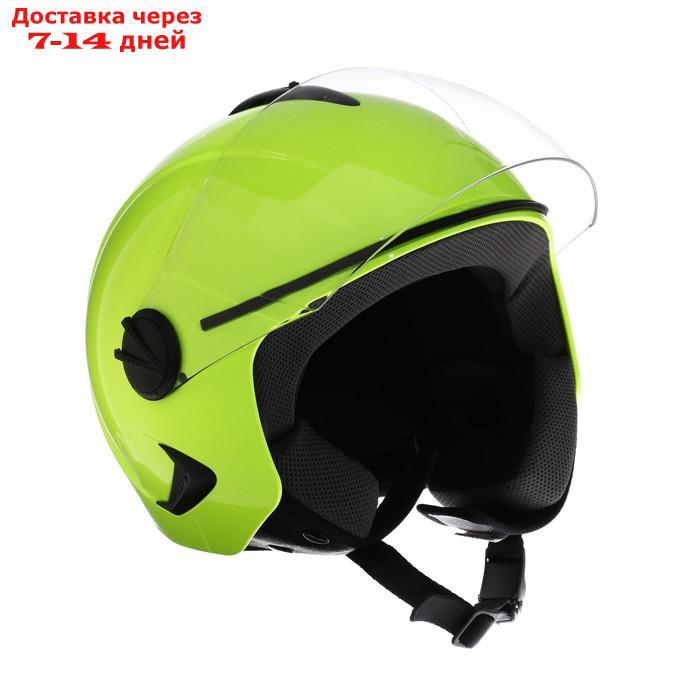 Шлем открытый с визором, желтый, размер XL, OF635 - фото 1 - id-p211458369