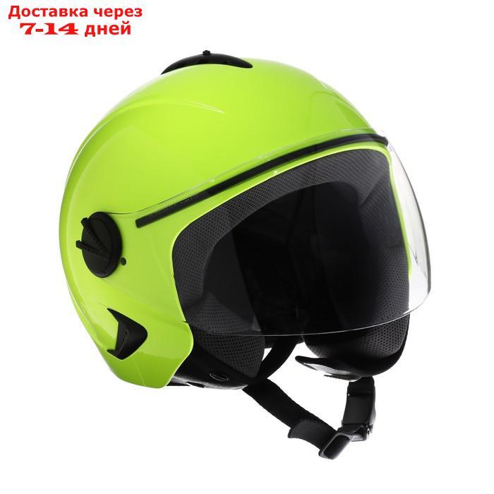 Шлем открытый с визором, желтый, размер XL, OF635 - фото 4 - id-p211458369
