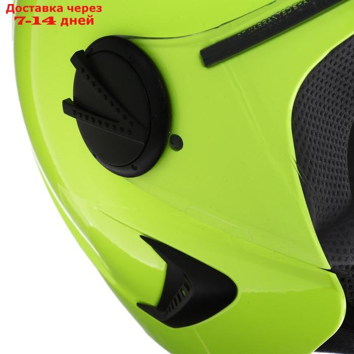 Шлем открытый с визором, желтый, размер XL, OF635 - фото 10 - id-p211458369