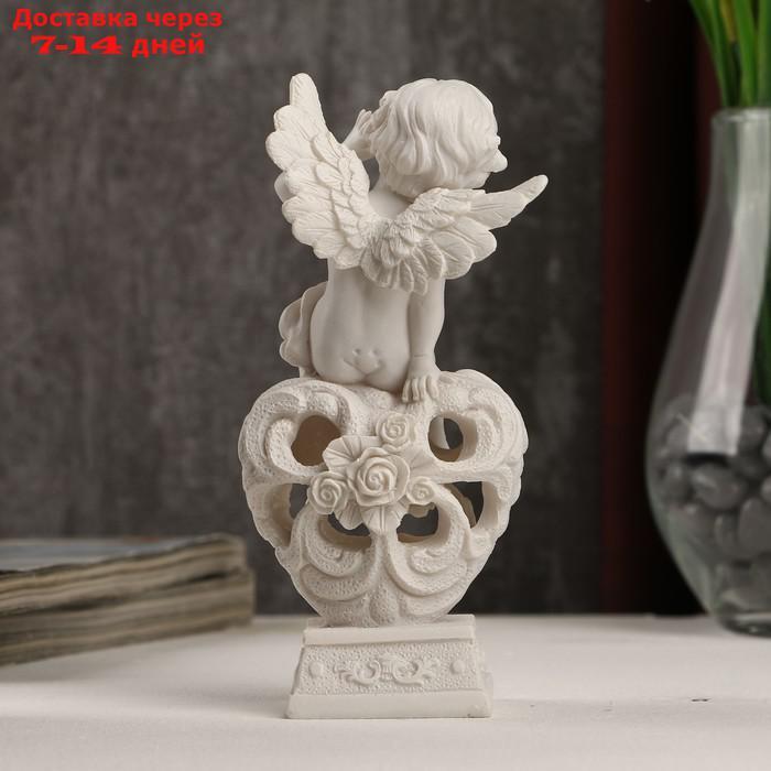 Сувенир полистоун "Белоснежный ангел на ажурном сердце" 13х6х5,5 см - фото 3 - id-p211456337
