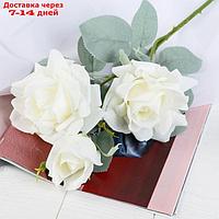 Цветы искусственные "Роза Терция" 12х60 см белый
