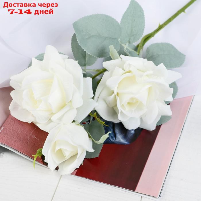 Цветы искусственные "Роза Терция" 12х60 см белый - фото 1 - id-p211456355