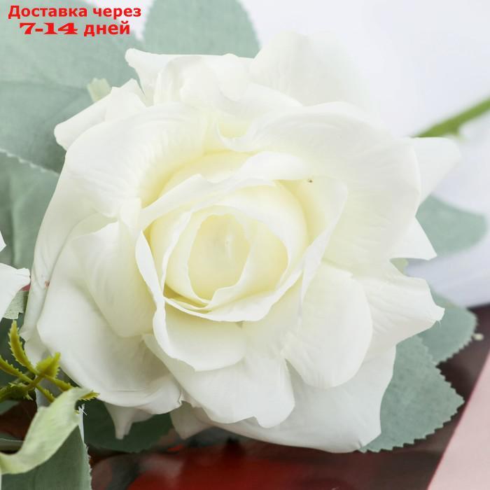 Цветы искусственные "Роза Терция" 12х60 см белый - фото 2 - id-p211456355