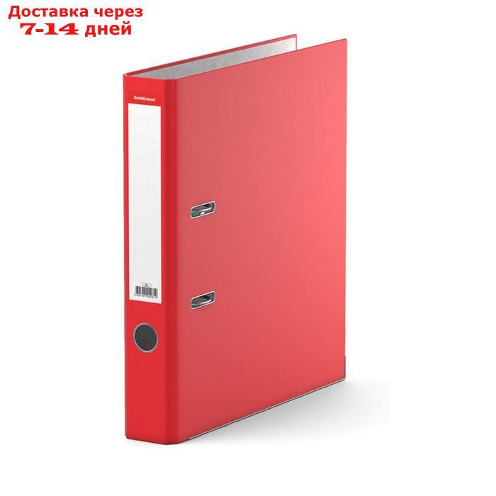 Папка-регистратор А4, 50мм "Стандарт", собранный, красный, этикетка на корешке, металлический кант, картон - фото 4 - id-p211456430