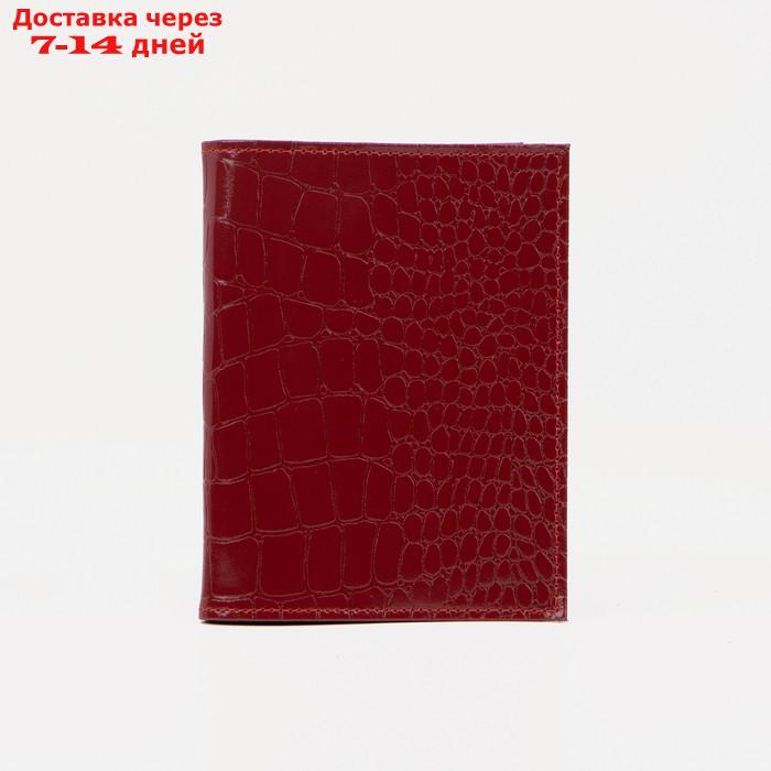 Обложка для автодокументов и паспорта, крокодил, цвет красный - фото 1 - id-p211457364