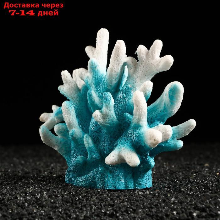 Декоративный коралл "Синулярия", 18 х 9 х 14 см, голубой - фото 2 - id-p211458574