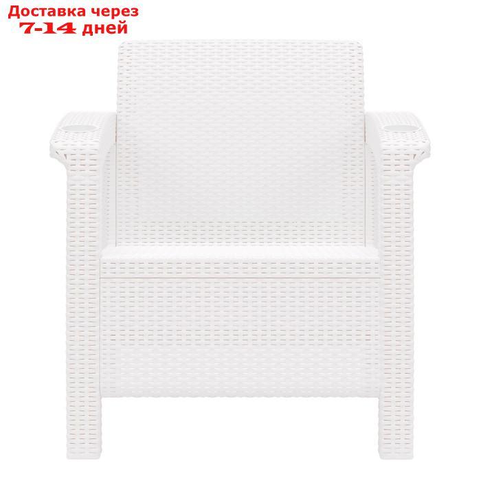 Кресло "Ротанг", 73 × 70 × 79 см, без подушки, цвет белый - фото 3 - id-p211458591