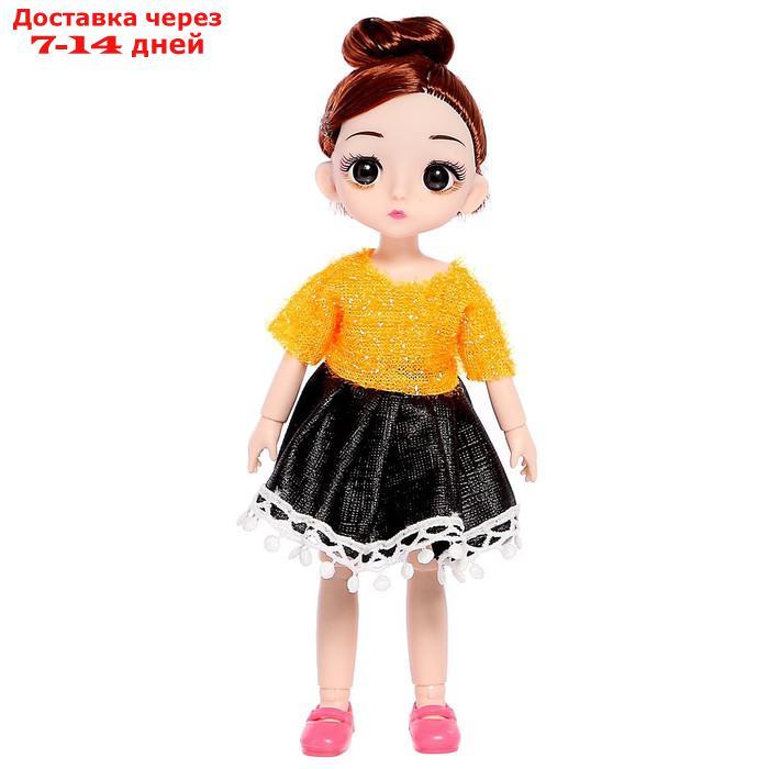 Кукла модная шарнирная "Лиза" в платье, МИКС
