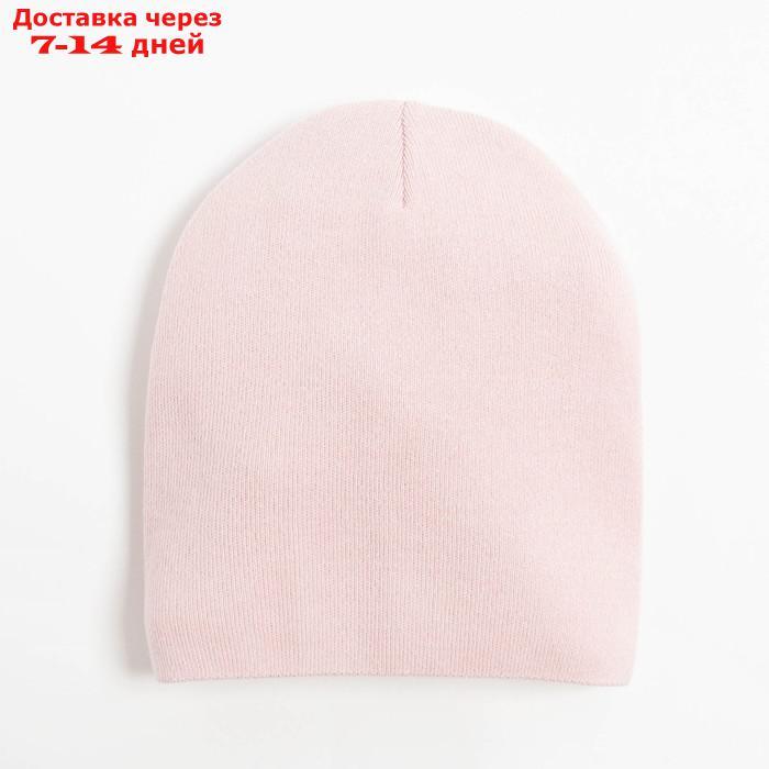 Шапка для девочки, цвет светло-розовый, размер 50-52