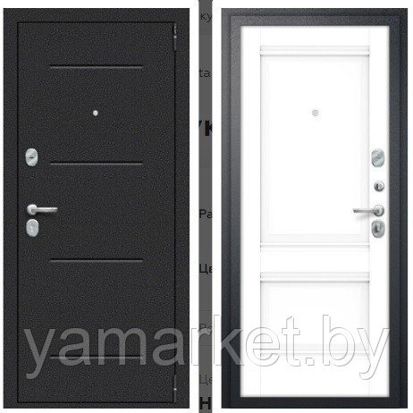 Дверь входная Porta R 104.К42 Букле черный/Snow Veralinga
