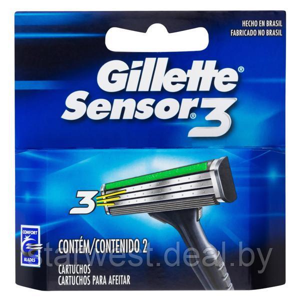 Gillette Sensor 3 2 шт. Мужские сменные кассеты / лезвия для бритья - фото 1 - id-p211489367