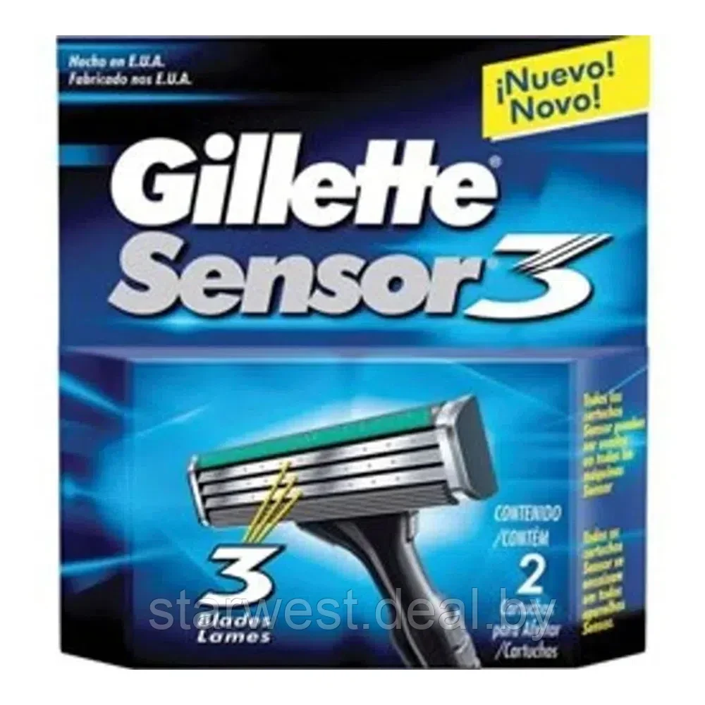 Gillette Sensor 3 2 шт. Мужские сменные кассеты / лезвия для бритья - фото 2 - id-p211489367