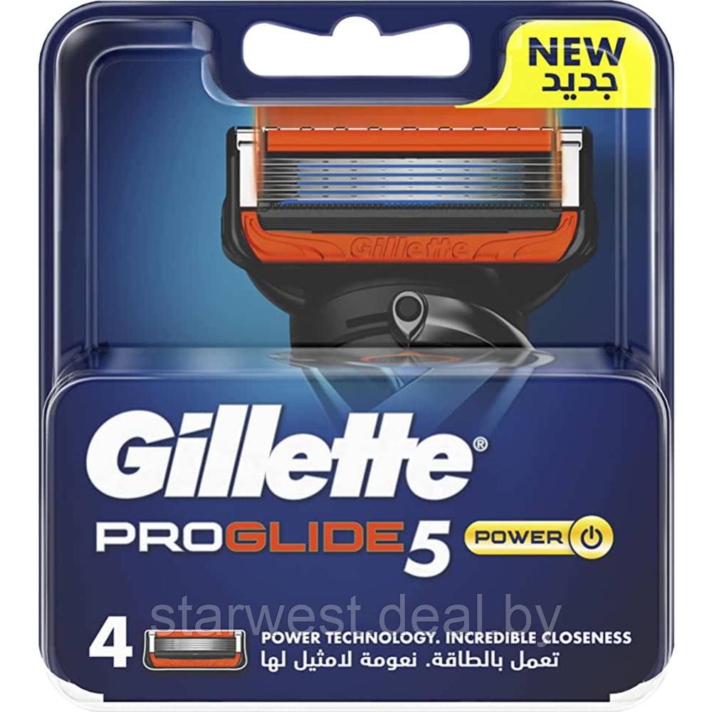 Gillette Fusion 5 Proglide Power 4 шт. Мужские сменные кассеты / лезвия для бритья - фото 2 - id-p175181021