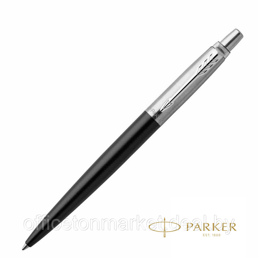 Ручка шариковая автоматическая "Parker Jotter Bond Street Black CT", 0.7 мм, черный, серебристый, стерж. синий - фото 1 - id-p211489981