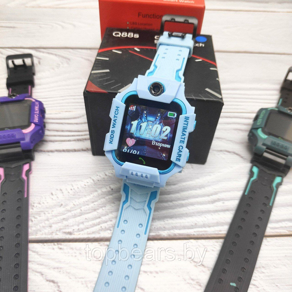 Часы детские Smart Watch Kids Baby Watch Q88 / Умные часы для детей Голубой корпус - голубой ремешок - фото 6 - id-p179744568