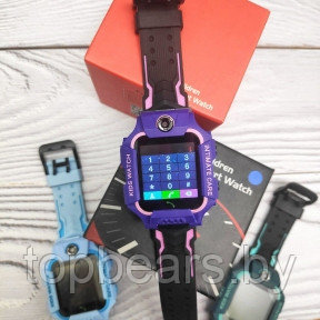 Часы детские Smart Watch Kids Baby Watch Q88 / Умные часы для детей Фиолетовый корпус - черный ремешок - фото 1 - id-p179744863