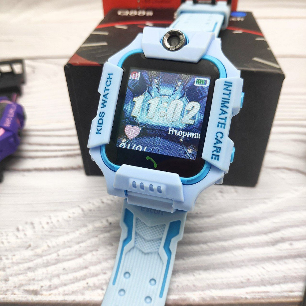 Часы детские Smart Watch Kids Baby Watch Q88 / Умные часы для детей Голубой корпус - голубой ремешок - фото 7 - id-p134240707