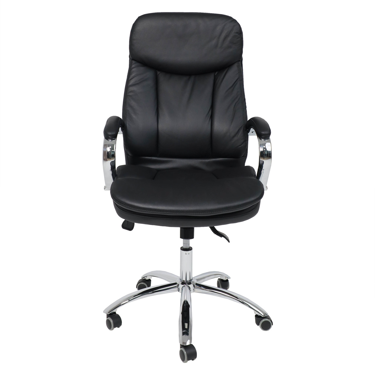 Кресло поворотное LEONARDO, натуральная кожа, чёрный - фото 2 - id-p211491312