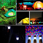Раздвижной кемпинговый фонарь Colorful Magic c диско лампой и солнечной батареей SX-6888T / 3 вида свечения,, фото 5