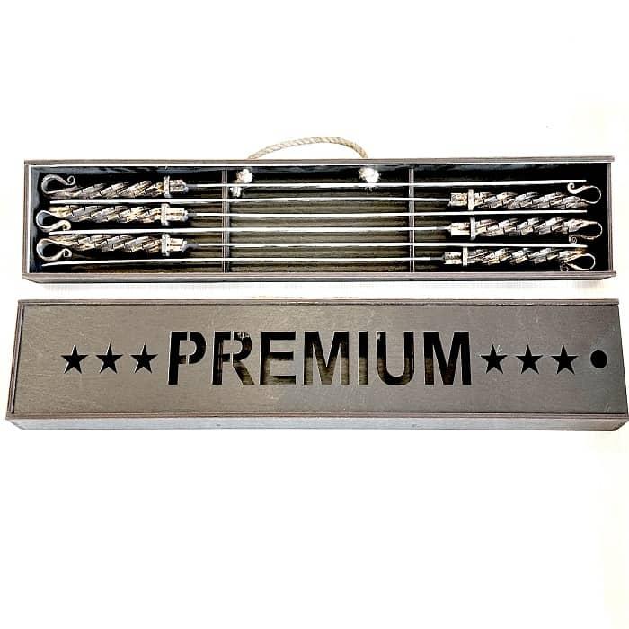 Набор кованых шампуров в чемодане «PREMIUM» 6 штук - фото 1 - id-p211491180