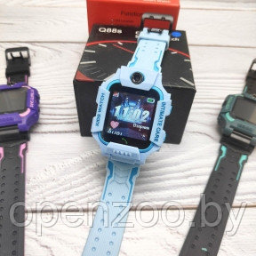 Часы детские Smart Watch Kids Baby Watch Q88 / Умные часы для детей Голубой корпус - голубой ремешок