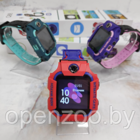 Часы детские Smart Watch Kids Baby Watch Q88 / Умные часы для детей Красный корпус - синий ремешок - фото 1 - id-p119964751