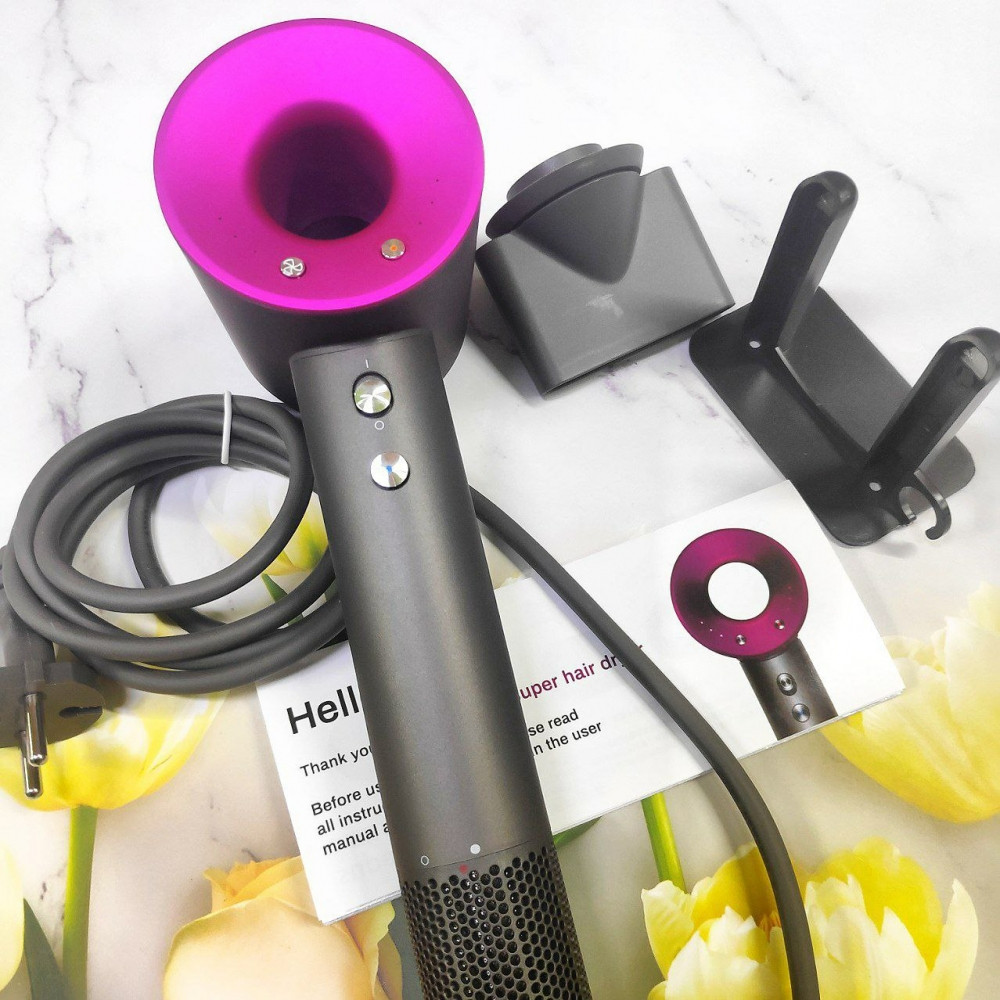 Профессиональный фен Super Hair Dryer 1600 Вт (копия Dyson) / 3 режима скорости, 4 режима сушки, магнитная нас