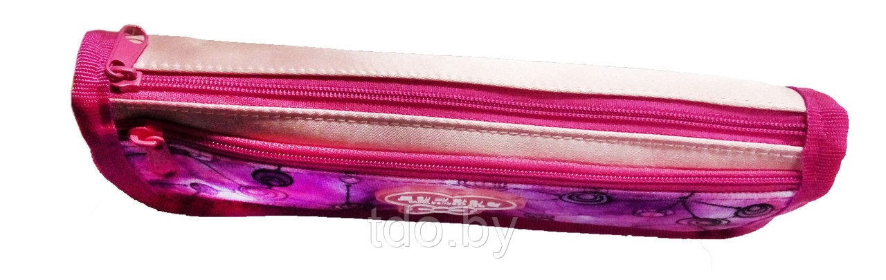 Пенал-тубус 2 отделения цветной с рисунком /Розовый/ размер 20,5х8х4,5 см, в индивидуальной упаковке - фото 2 - id-p211502112