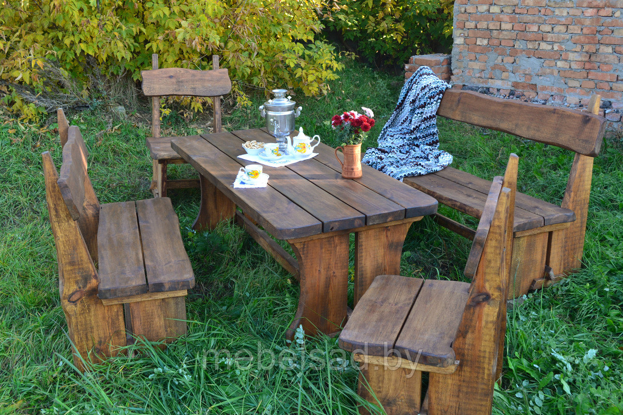 Набор садовый и банный из массива сосны "Сваяки" 1,8 метра 5 предметов