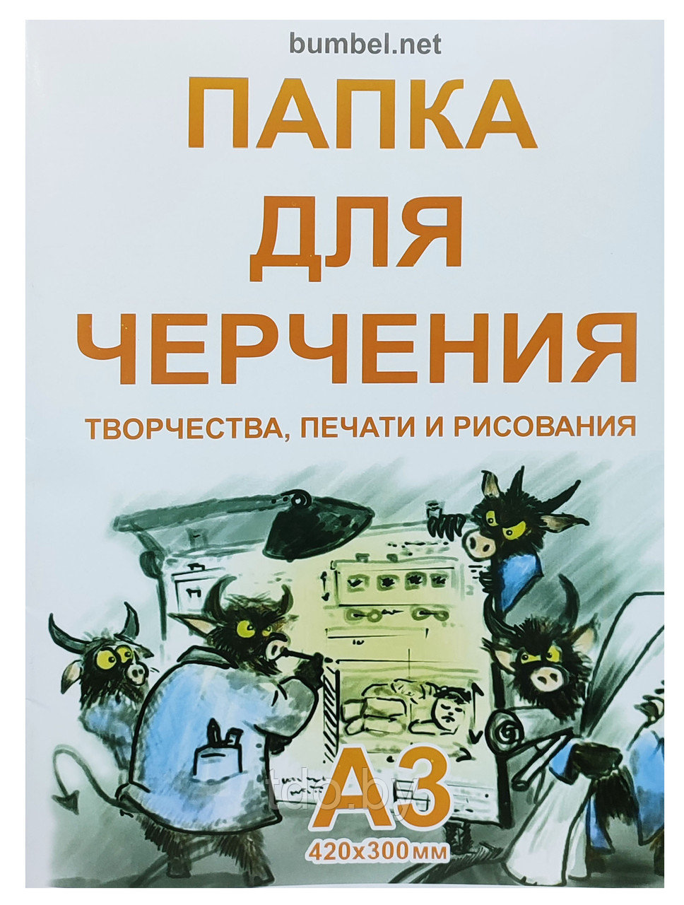 Папка для черчения А3 20 листов в цветной картонной обложке, 235 гр. - фото 3 - id-p211503124