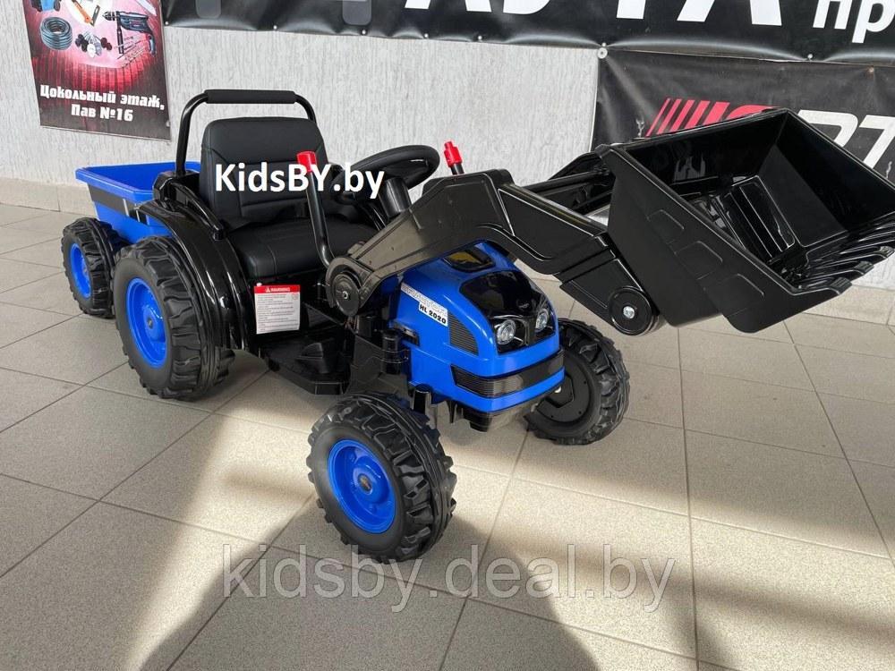 Детский электромобиль, трактор-погрузчик с прицепом RiverToys HL395 (синий) - фото 3 - id-p207721125