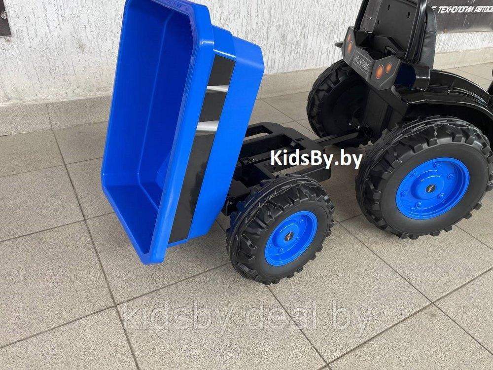 Детский электромобиль, трактор-погрузчик с прицепом RiverToys HL395 (синий) - фото 6 - id-p207721125