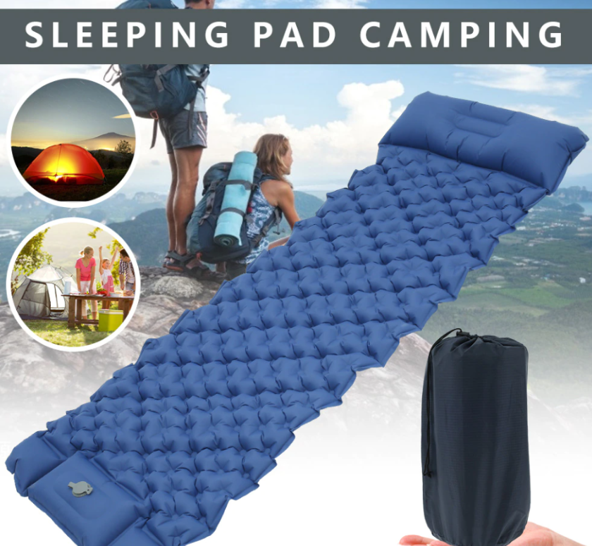 Туристический сверхлегкий матрас со встроенным насосом SLEEPING PAD и воздушной подушкой - фото 7 - id-p211503930