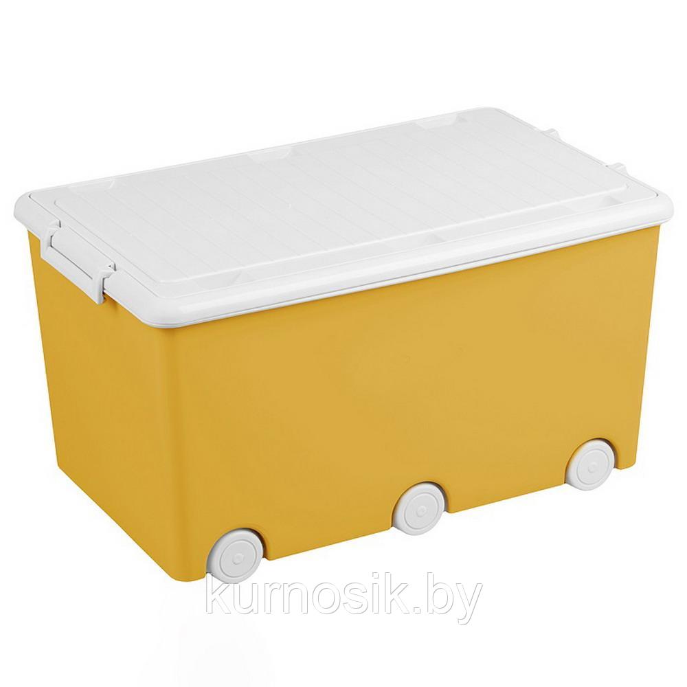 Ящик для игрушек Tega на колёсах 50 л Темно-Желтый - фото 1 - id-p211503967