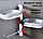 Полка - мыльница настенная Rotary drawer на присоске / Органайзер двухъярусный с крючком поворотный Белая с, фото 4